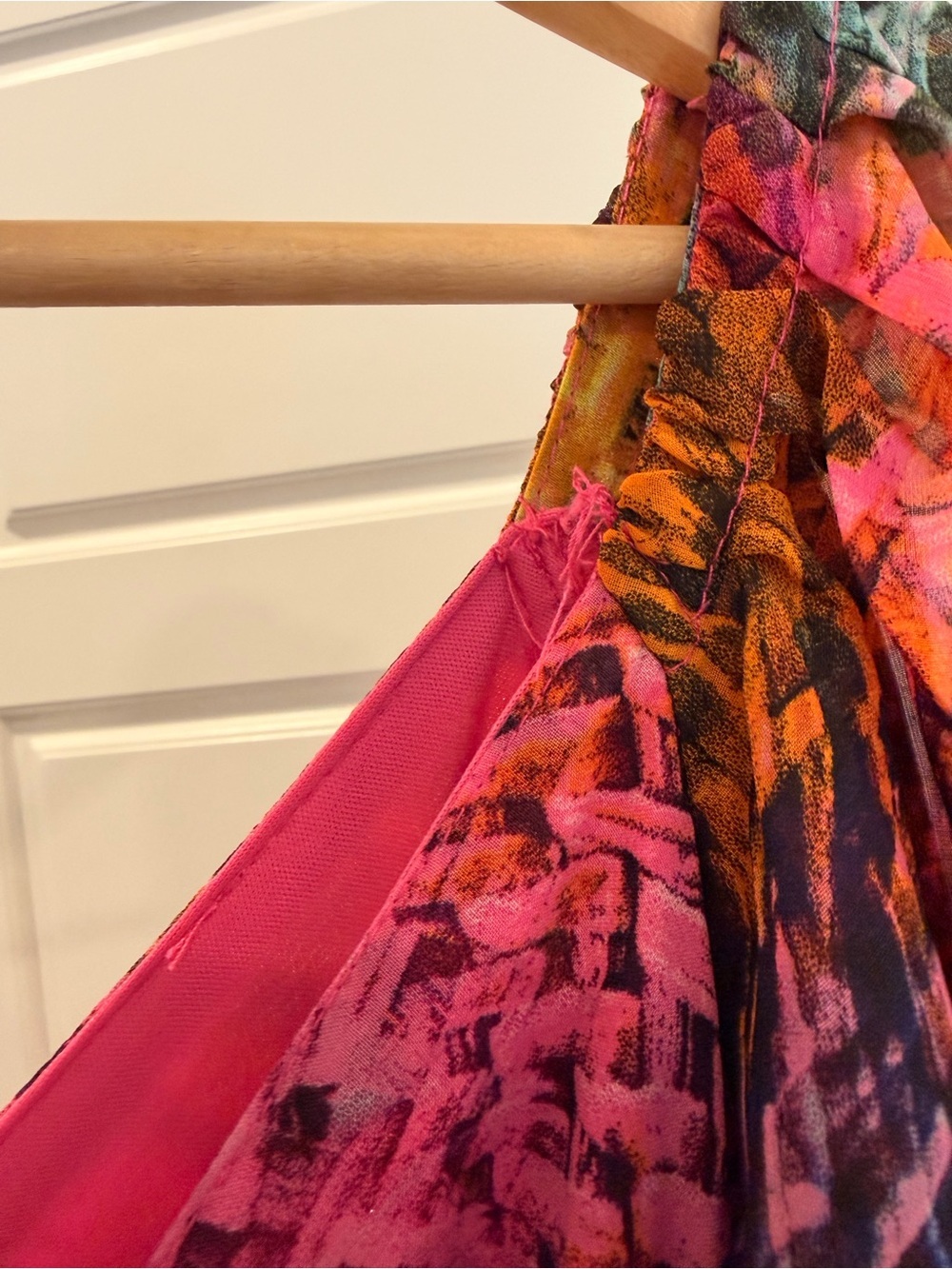 Lennie for Nina Leonard- Vibrant Multicolor Flutter-Sleeve Maxi Dress - Picture 4 of 7